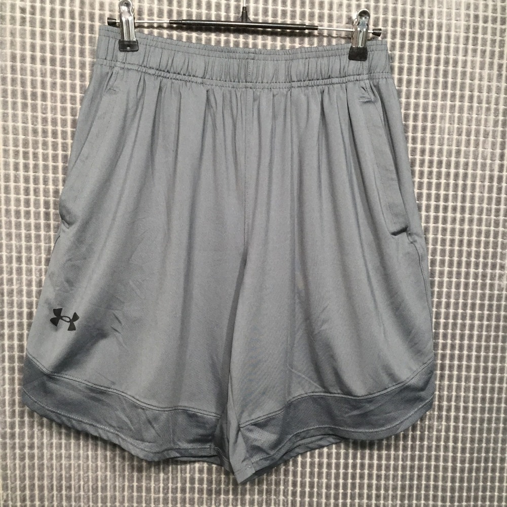 Under Armour Mens Athletic Shorts Loose Fit Medium Gray